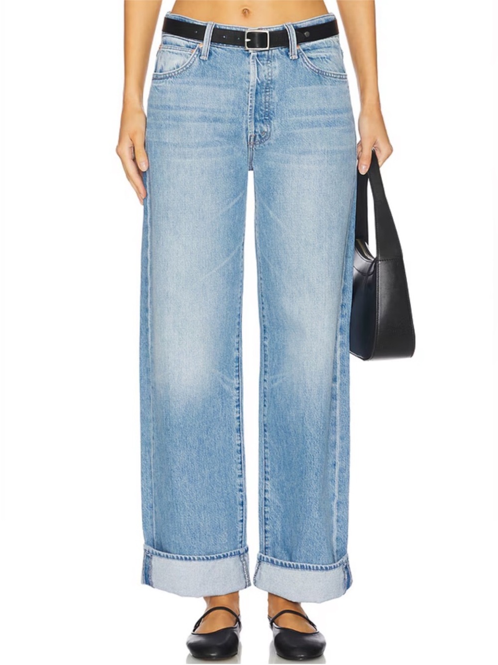MOTHER The Petite Lil' Dodger Button Hover Cuff Jeans in Funk N' Flair